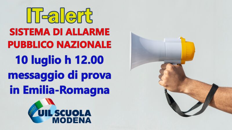 IT-alert, lunedì 10 luglio test anche in Emilia-Romagna per il nuovo sistema di allarme pubblico nazionale